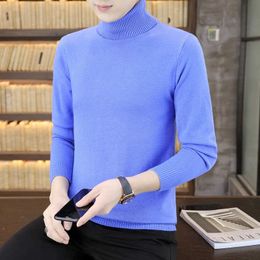 2020 Mens Turtleneck Sweaters and Pullovers Winter Casual Solid Knitted Wool Warm Sweater Fashion Men Pullover Homme Plus Size Y0907