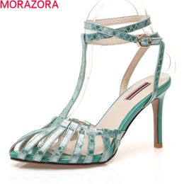 MORAZORA Summer Women Sandals Fashion Sheepskin Party Wedding Shoes Ankle Strap Elegant Party Wedding Shoes Gold 210506