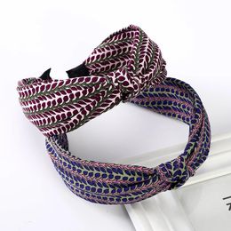 Fabric Knotted Headbands Wide Vintage Hairbands For Women Print Fashion Hair Hoop Bezel Hair Bands Hair Accessories