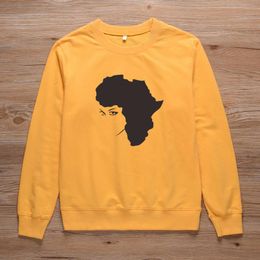 Women's Hoodies & Sweatshirts Afro Lady Graphic Unisex Africa Map Print Women Streetwear Melanin Crewneck Pullovers Tops