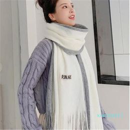 Scarves Autumn And Winter Couples Colour Matching Fringed Scarf For Men Women, Long Thick Warm Men's