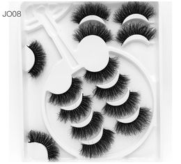 Hand Made Reusable 7 Pairs Mink False Eyelashes Set Curly Crisscross Thick Natural Long 3D Fake Lashes Extension Makeup Accessory For Eyes Women Beauty 8 Models DHL