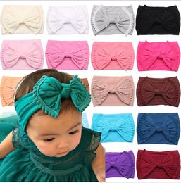 Baby Headband Bowknot Turban Girls Soft Elastic Headbands Child Headwrap Hair Accessories Nylon Stocking Head Bands 31Colors WMQ1193