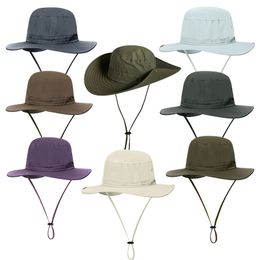 Fisherman Hat Party Supplies Outdoor Solid Colour Caps Sport leaf Jungle Military Cap Fishing Hats Sun Screen Gauze Cowboy Packable Army Bucket ZYY952