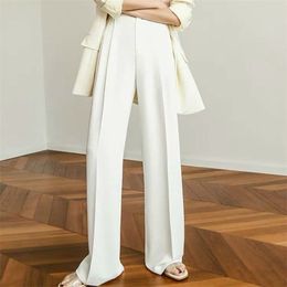 Retro Zipper Solid Colour Wild Straight Wide Leg Pants Female Spring Korean Fashion High Waist Casual Long 210925