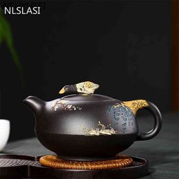 Large capacity 360ml Yixing Upscale Black mud teapots purple clay Philtre pot Tie Guanyin beauties kettle Boutique set 210621