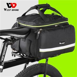 Waterproof Bicycle Saddle Bag Reflective 20L Large Capacity Tail Rear 3 in 1 Trunk Road Mountain Luggage Bike s 220222