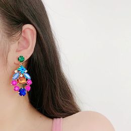 Statement Colourful Crystal Drop Earrings For Women 2021 New Jewellery Champagne pendientes