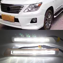 1 Pair For Lexus LX570 2011 LED Daytime Running Light Car Accessories Waterproof DRL Fog Lamp Turn Signal Lamp