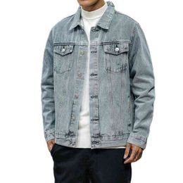 2021 New Denim Jacket Men Hole Retro Motorcyle Jeans Coat Men Fashion Streetwear Bomber Denim Jacket Mens Casual Denim Coats Y1122