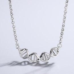 Chains VENTFILLE 925 Sterling Silver DNA Twisted Spiral Necklace For Women Personality Trendy Party Gifts Jewellery 2021 Drop