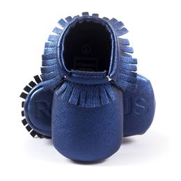 Baby Boy Shoe Blue Fringe Soft Newborn First Walkers Infant Sneakers Children Moccasin Girls Boots 0 1 2 Year Solid 210413