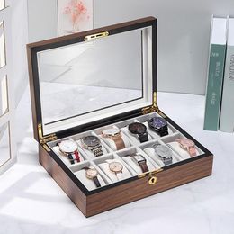 watch box large UK - Wooden Watch Box Large Capacity Metal Jewelry Walnut Boxes & Cases