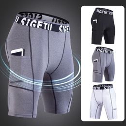 Mens Compression Shorts Line Short Tights Skinny Bodybuilding Breathable Man's Bottom Fitness Quick-Drying Running