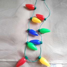 2022 colar de plástico para crianças Colar de festival de decoração de festa levou iluminar plástico luminoso lâmpada de Natal colares para adultos crianças din889