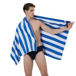 Stripe Beach Towel Quick-drying Bath Towels Microfiber Double-faced Fleece Washrag Sport Pareo Swimming Fitness Travel Body Wraps wmq1134