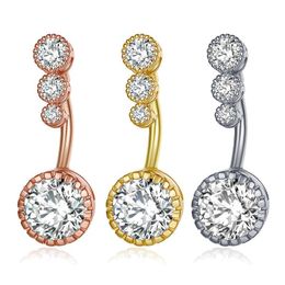 diamond belly piercing Australia - Diamond Dangle Belly Bars Button Rings Piercing Crystal Flower Body Jewelry Navel Pierce Ring Flowers Shape Pendant