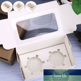 10Pcs Clear Windowed Cupcake Boxes with Removable Tray for 2/4/6 Cups Cake for Party Christmas Food