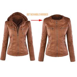 Jocoo Jolee Autumn Faux Leather Jacket Female Winter Faux Fur Coat Basic Jacket Plus Size Women Coats and Jackets Oversized 7XL 210619