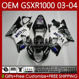 OEM Bodys For SUZUKI GSXR1000 K3 GSXR 1000 CC 03-04 Bodywork 67No.129 GSXR-1000 K Black west 3 GSX R1000 2003 2004 GSX-R1000 1000CC 03 04 Injection mold Fairing 100% Fit