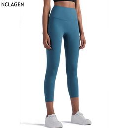 NCLAGEN Women Stretchy Energy Gym Sport Workout Squat Proof Nylon High Elastic Running High Waist Yoga Pants Fitness Leggings H1221