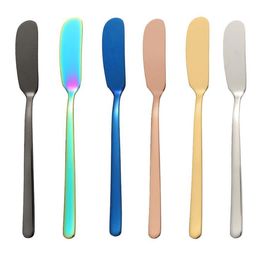 7 Colors 304 Stainless Steel Butter Knife Cheese Dessert Jam Spreader Cream Knives Western Cutlery Baby Feeding Tool
