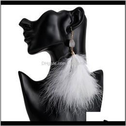 Dangle & Chandelier Jewelry Drop Delivery 2021 Blingbling Feather Long Fringed Temperament Earrings Female Autumn And Winter Models Four Colo