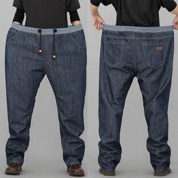 dad jeans mens UK - Men's Jeans Oversized Men Trousers High Waist Straight Loose Spring Dad Wear Elastic Mens Pants Baggy Denim For Male