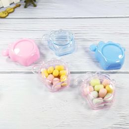 return gifts UK - Gift Wrap Transparent Plastic Box Personality Wedding Baby Birthday Favor Return Cartoon Small Foot Candy Storage Boxes