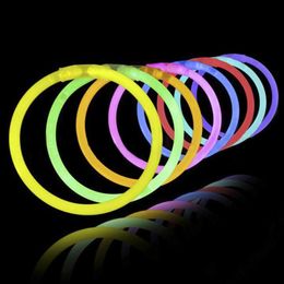 neon bracelets Canada - Party Decoration 100 Pcs Fluorescence Light Glow Sticks Bracelets Necklaces Neon For Wedding Bright Colorful