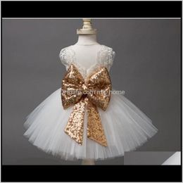 Fashion Girls Princess Cute Girl Party Kids Lace Tulle With Back Big Bowknot Children Sequins Tutu Skirts Wikir Wftnd