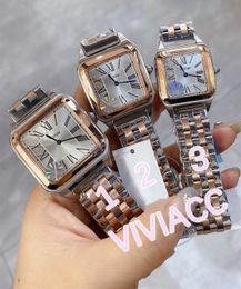 fashion couples crystal quartz panther watches Stainless Steel Square panthere Roman Number Watch for women men 48mm 38mm 43mm