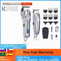 Limural Electric Hair Clipper Wireless Cutting Kit Beard Trimmer LED Display Replacement Blade for Men 220216