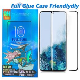 Full Adhesive Glue Case Friendly 3D 5D Tempered Glass screen protectors for Samsung S20 S9 S10 Plus Ultra Note 9 10 With Retail Package