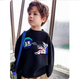 Autumn Winter Kids Boys Sweaters 2021 New Astronaut Toddler Sweater Fashion 0-Neck Long Sleeve Children Outerwear Kids Clothing Y1024