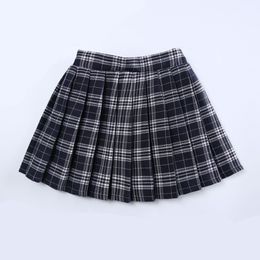 Girls Skirts Plaid Kids Mini Vestido Grey Shool Sweet Mom&Kid Skirt Kids Clothes for 2 3 4 6 8 10 12 Year Old OKS194006 210331
