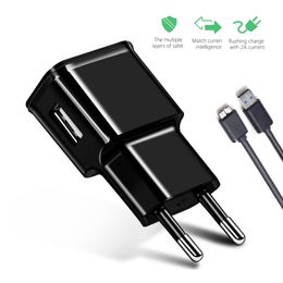 Cell Phone Chargers 5V 2.1A Charger Travel Wall EU Adapter & Micro USB 3.0 Cable Fast Charging Data Cable for Samsung S5 Note3