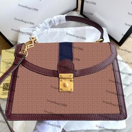 Großhandel High-End-Designer-Tasche Damentasche Modehandtasche Burgunderrote Canvas-Umhängetaschen Klassische Muster-Leder-Retro-Tasche