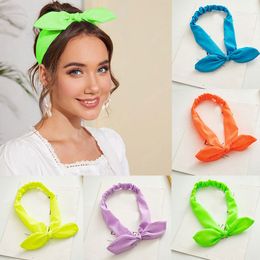 High Quality Elastic Bow Hairband Plain Rabbit Ear Headband Hair Band Sweet Bandage For Women Female Hair Accessories Headwear