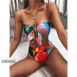 Women's Swimwear Bandeau High Waist 2 Piece Sets Sexy Bikini Swiming Suit Women Bathing Suits Woman 2021