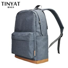 TINYAT Men's 15 inch laptop backpacks computer male school Backpacks Rucksacks leisure for teenage Travel Shoulder Mochila Grey K726