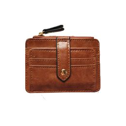 PU Leather Short Card Holder Women's Korean wallet Version Of Ultra-thin Multi-card Slot Simple mini Certificate Bit Small Coin Purse