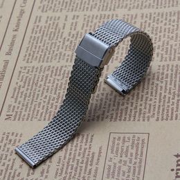 smart mesh UK - Watch Bands Safety Buckle Stainless Steel Mesh Watchband For Smart Watches Bracelet Accessories 18mm 20mm 22mm