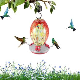 Other Bird Supplies Hummingbird Feeder Decorative Water Bowl Glass Vase Hanging Bright Colour 4 Feeding Stations Ant Guard Hook