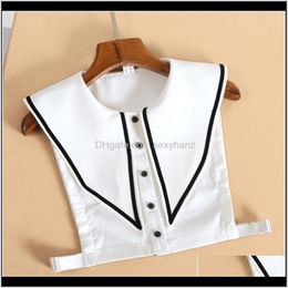 Blouses Shirts Womens Clothing Apparel Drop Delivery 2021 Big Lapel White Women Detachable Shirt Necktie False Collar Female Fake Kragen Saht