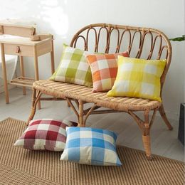 Plaid Pillow Covers Classic Check Throw Pillow Case Linen Decorative Pillowcase Sofa Couch Cushion Cover Bedding Supplies 14 Designs D6327