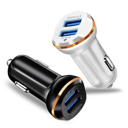 2 Ports Universal 3.1A Fast Charging Dual Car Charger USB Power Adapter LED Auto Mobile med detaljhandeln