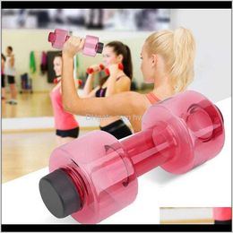 Dumbbells 3 Colors 550Ml Sport Body Building Water Fitness Gym Shaker Dumbbell Shape Drinking Jug Cup Plastic Bottle I7Vie Beje4