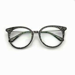 Fashion Sunglasses Frames High Quality Mosaic Eyeglass Acetate Round Vintage Big Size For Women Optical Oculos Computer Glasses Myopia Presc