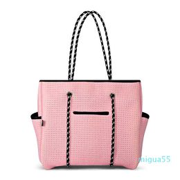 Multipurpose neoprene beach fashion travel women shoulder tote bag with side pocket custom Colour or wholale